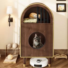 Cat Litter Box Enclosure , 2-in-1 Condo Cat Bed, Cat Shelter Furniture With Two-Level Cozy Haven For 2 Cats, Cute Kitty Condo For Sleeping, Luxur (Option: Defaulttitle)