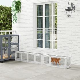 Wooden Cat Tunnel For Outdoor With Combinable Design (Option: White)