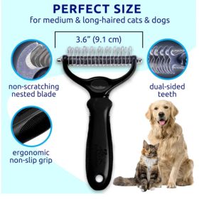 Black pet hair removal dog brush for hair removal - indoor cats use cat brush, long and short haired dogs use double-sided cat brush for hair rem (Option: default title)