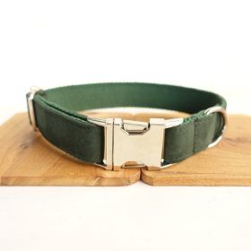 MUTTCO pet collar bow traction set (Option: Green A-S)