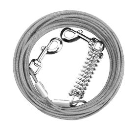 49.2FT Dog Tie Out Cable Long Dog Leash Chew Proof Lead Dog Chain with Durable Spring 360otatable Clips PVC Case for Outside Yard Caming (Option: rey_15M)