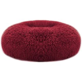 Pet Dog Bed Soft Warm Fleece Puppy Cat Bed Dog Cozy Nest Sofa Bed Cushion For S/M Dog (Option: dRed_L)