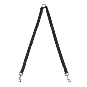 Double Dogs Leash Two Dogs Leash No-Tangle Dual Dogs Lead Metal Coupler Dog Walking Training Leash Pet Leashes for 2 Dogs (Option: hBlack)