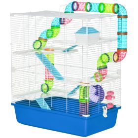 23" 5-Tier Hamster Cage with Wheel and Water Bottle, Blue (Option: Sky Blue-620x170x380 mm)