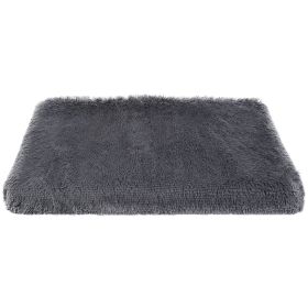 Dog Bed Soft Plush Cushion Cozy Warm Pet Crate Mat Dog Carpet Mattress with Long Plush for S/M Dogs (Option: gMatXL)