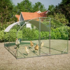 9.84' x 13.12' x 6.56' Large Chicken Coop Metal Chicken Run with Waterproof and Anti-UV Cover (Option: default title)
