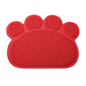 Dog Cat Bowl Mat Pet Food Water Feeding Mat Non-slip Pet Dish Tray Mat Paw Clean Placemat (Option: Paw_Red)