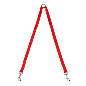 Double Dogs Leash Two Dogs Leash No-Tangle Dual Dogs Lead Metal Coupler Dog Walking Training Leash Pet Leashes for 2 Dogs (Option: ashRed)