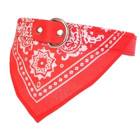 Adjustable Bandana Leather Pet Collar Triangle Scarf (Option: rRed_M)
