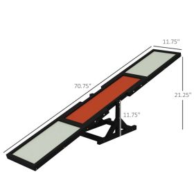 PawHut Wooden Dog Agility Seesaw For Training And Exercise, Black (Option: Black Brown and White)