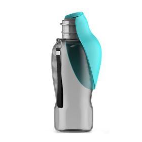 Pet Outdoor Folding Water Bottle for Outdoor Pet Drinkinf (Color: Lake Blue, Type: Pet Supplies)
