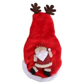 Pet Christmas Clothes Santa Claus Reindeer Antlers Costume Winter Outfit New Year Coat (Option: M)