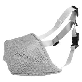 Pet Muzzle Mask Soft Mesh Muzzle Adjustable Dog Mouth Cover with Breathable Mesh Adjustable Neck Forehead Strap for Anti Biting Barking Chewing (Option: Grey_XS)
