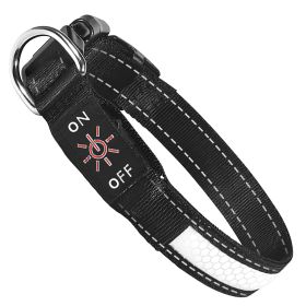 Light Up Dog Collar LED Dog Collar Safety Night Glowing Dog Collar with 9 Light Colors IPX7 Waterproof USB Rechargeable S/M/L (Option: ollarL)