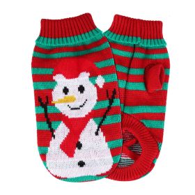 Pet Christmas Turtleneck Sweater Dog Cat Christmas Clothes Snowman Stripes Costume Winter Holiday Sweater for Small Medium Kitten Puppy Cats Dogs (Option: wman_XL)